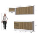 Ver imagem 4 de Armário de Cozinha Completa Garrafeiro 100% Mdf 280cm Branco/nogueira Celeste Kappesberg