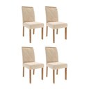 Ver imagem 1 de Kit 4 Cadeiras para Sala de Jantar Estofadas Fernanda Bege/Nude