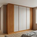 Ver imagem 1 de Guarda-Roupa Casal MDF/MDP 6 Portas 6 Gavetas Casuá Cinamomo Off-White Nova York