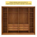 Ver imagem 6 de Guarda-Roupa Casal MDF/MDP 6 Portas 6 Gavetas Casuá Cinamomo Off-White Nova York