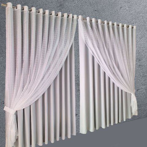 cortina blackout para quarto e sala 5,50 x 2,40 Roma branc