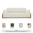 Ver imagem 4 de Kit 02 Poltronas e 01 Sofá Bloom 180cm 02 Lugares com Pés de Madeira Bouclê Off White - Desk