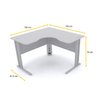 MESA EM L P/ ESCRITÓRIO 130X130 PANDIN MAXXI - CINZA ETP1313 - 2
