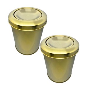 Kit 2 Lixeiras Dourada Aço Inox Basculante 5l Fineza