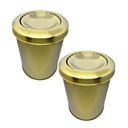Ver imagem 1 de Kit 2 Lixeiras Dourada Aço Inox Basculante 5l Fineza