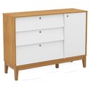 Ver mais imagens de Quarto de Bebê Unique 3 Portas com Cômoda Sapateira e Painel Farm Freijó Branco Soft Eco Wood -