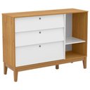 Ver imagem 4 de Quarto de Bebê Unique 3 Portas com Cômoda Sapateira e Painel Farm Freijó Branco Soft Eco Wood -