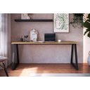 Ver imagem 1 de Mesa Escrivaninha 160cm Home Office Nogal Sevilha/preto
