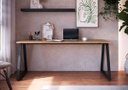 Ver imagem 1 de Mesa Escrivaninha 160cm Home Office Nogal Sevilha/preto