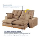 Ver imagem 5 de Sofa Retratil e Reclinavel Milano 230cm Kc Rei de Casa Veludo Bege