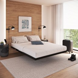 Cama Flutuante de Casal 139cm X 189cm Industrial - 1