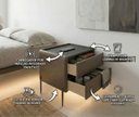 Ver imagem 7 de Mesa de Cabeceira Multifuncional Smart Orion: Carregador por Indução, Led Automático e Soft Close Ct