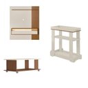 Ver imagem 2 de Conjunto 3 Peças Sala de Estar Mesa de Centro Mila e Carrinho Bar Rosé e Painel Matisse