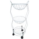 Ver imagem 1 de Fruteira de Chão com 3 Cestos e Rodinhas:branco