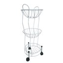 Ver imagem 2 de Fruteira de Chão com 3 Cestos e Rodinhas:branco