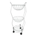 Ver imagem 3 de Fruteira de Chão com 3 Cestos e Rodinhas:branco