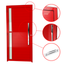 Ver imagem 2 de Porta Alumínio Lambril Visione c/Puxador D.Vermelho 100 Brimak
