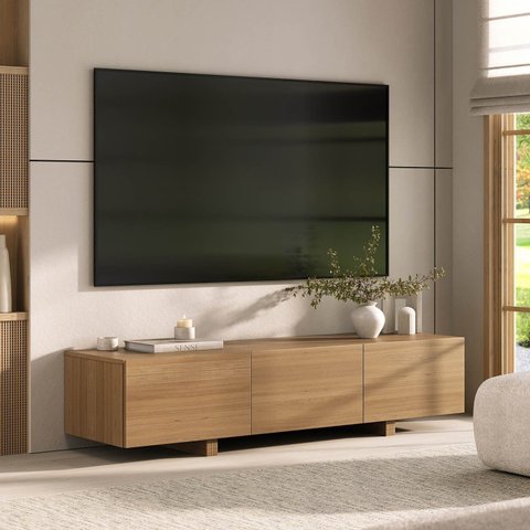 Rack para TV até 50 Polegadas Planejado 135cm Aruá CabeCasa MadeiraOriginals Marrom/Jatobá