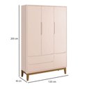 Ver imagem 7 de Quarto de Bebê 3 Portas New Classic Rosa com Pés Madeira e Colchão Gazin - Reller