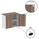 Ver mais imagens de Armário Baixo para Escritório com 2 Portas Branco/Walnut