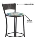Ver imagem 2 de Kit Com 6 Banquetas Altas Forts Fibra Uv Bancada, área Goumert, Bar, Piscina, Balcão, Floral Azul