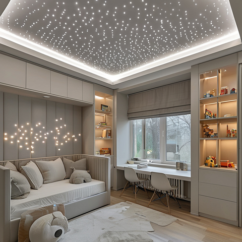 Estrelas no Teto Quarto Bebê Iluminação Fibra Ótica 200 Pts