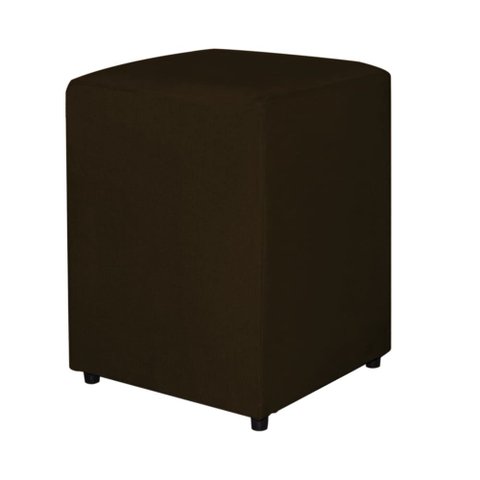 Puff Decorativo Quadrado Para Sala Suede Marrom - Vallisa Decor