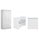 Ver imagem 1 de Quarto Infantil Roupeiro, Berço Cômoda Trocador Branco