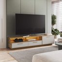Ver imagem 2 de Rack para Tv até 75 Polegadas 2 Gavetas com Iluminação Led Ravenna Art In Móveis