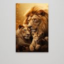 Ver mais imagens de Quadro Decorativo Família Leão Leoa e Filhote Sala Quarto Casa Escritório