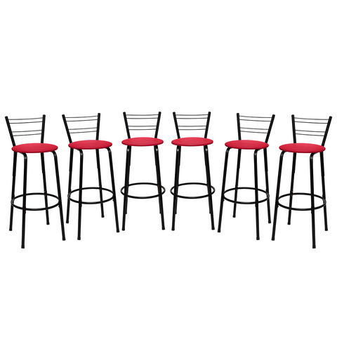 Kit 6 Banquetas para Balcão Bancada Cozinha Bistrô Ilhas Gourmet Bares Banco Flórida Preta