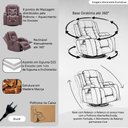 Ver imagem 3 de Poltrona do Papai Reclinável Massagem e Aquecimento Giratório Balanço 2 Porta Copos Gambon Pu Marrom