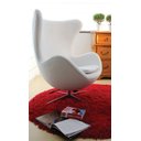 Ver imagem 1 de Poltrona Egg Arne Jacobsen Base Aluminio Relax com Travapoltrona Egg Arne Jacobsen Base Aluminio