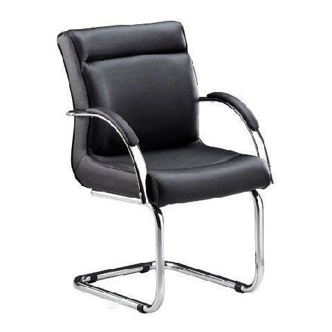 Cadeira Escritório Havana Interlocutor Preta Base Cromada 100% Nacional