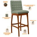 Ver imagem 4 de Kit 04 Banquetas Alta Para Cozinha Sala De Jantar Fixa Mila B04 Bouclê Oliva - Lyam Decor