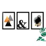 Kit 3 Quadros Decorativos Com Moldura Formas Geométricas - 1