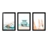 Kit 3 Quadros Decorativos Com Moldura Paisagem Mar - 2