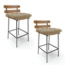 Ver imagem 1 de Kit 02 Banquetas Costela Suede Marrom Rato Base Metálica Preto - D’Rossi