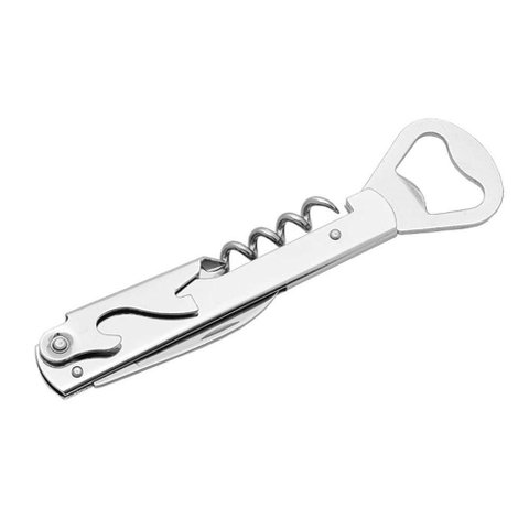 Saca Rolhas e Abridor de Garrafas 14,2 Cm Inox Mimo Style