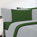 Ver imagem 3 de Kit Edredom + Jogo de Lençol Malha 100% Algodão Gran Moratta 4 Peças Solteiro - Cinza-verde
