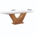Ver imagem 3 de Conjunto Sala de Jantar Mesa com Tampo de Vidro Safira 6 Cadeiras Atena Marrom/Cinamomo/Bege