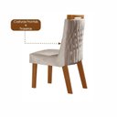 Ver imagem 6 de Conjunto Sala de Jantar Mesa com Tampo de Vidro Safira 6 Cadeiras Atena Marrom/Cinamomo/Bege