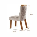Ver imagem 4 de Conjunto Sala de Jantar Mesa com Tampo de Vidro Safira 6 Cadeiras Atena Marrom/Cinamomo/Bege
