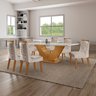 Conjunto Sala De Jantar Mesa Com Tampo De Vidro Safira 6 Cadeiras Atena - 1