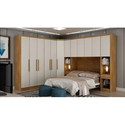 Modulado Casal 7 Peças 100%MDF 8 Gavetas Cumaru Fendi Novo Horizonte