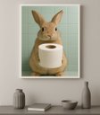 Ver imagem 1 de Quadro Banheiro Fotografia Coelhinho 24x18cm - com Vidro:moldura Branca