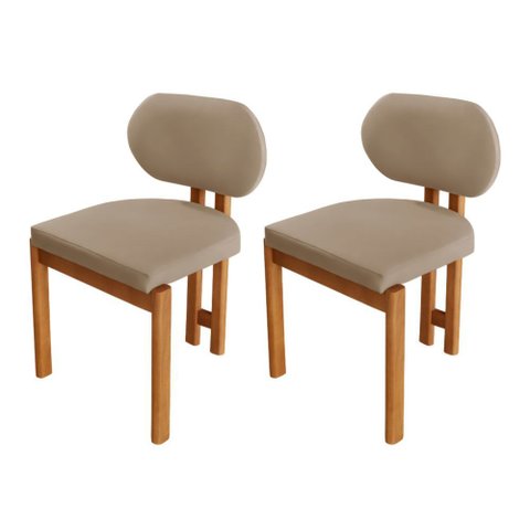 Conjunto com 2 Cadeiras Madeira Nala