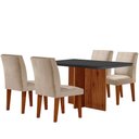 Ver imagem 2 de Sala de Jantar Mesa Olimpia 120 Tampo em Mdf Vidro Canto Copo com 4 Cadeiras Grecia