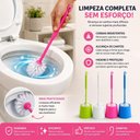 Ver imagem 4 de Escova Sanitária com Suporte e Cabo Longo para Limpeza de Vaso, Banheiro e Lavabo com Gancho