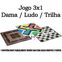 Ver imagem 2 de Caixa de Jogos em Madeira 3 em 1 Damas Ludo Trilha - Pais e Filhos 2212